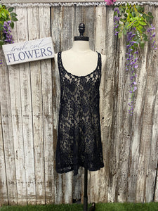Midnight Lace Tiered Tunic Tank Top