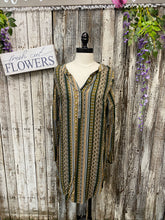 Load image into Gallery viewer, Stripes &amp; Diamonds Long Sleeved Mini Dress
