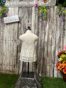 Crème Lace Tiered Tunic Tank Top