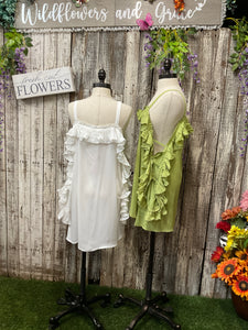 Sheer Ruffles N Slits Top