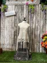 Load image into Gallery viewer, Crème Crochet Laced Tiered Tank Top
