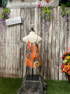 Retro Meets Paisley Orange Tank