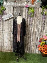 Load image into Gallery viewer, Black All Over Lace Long Kimono
