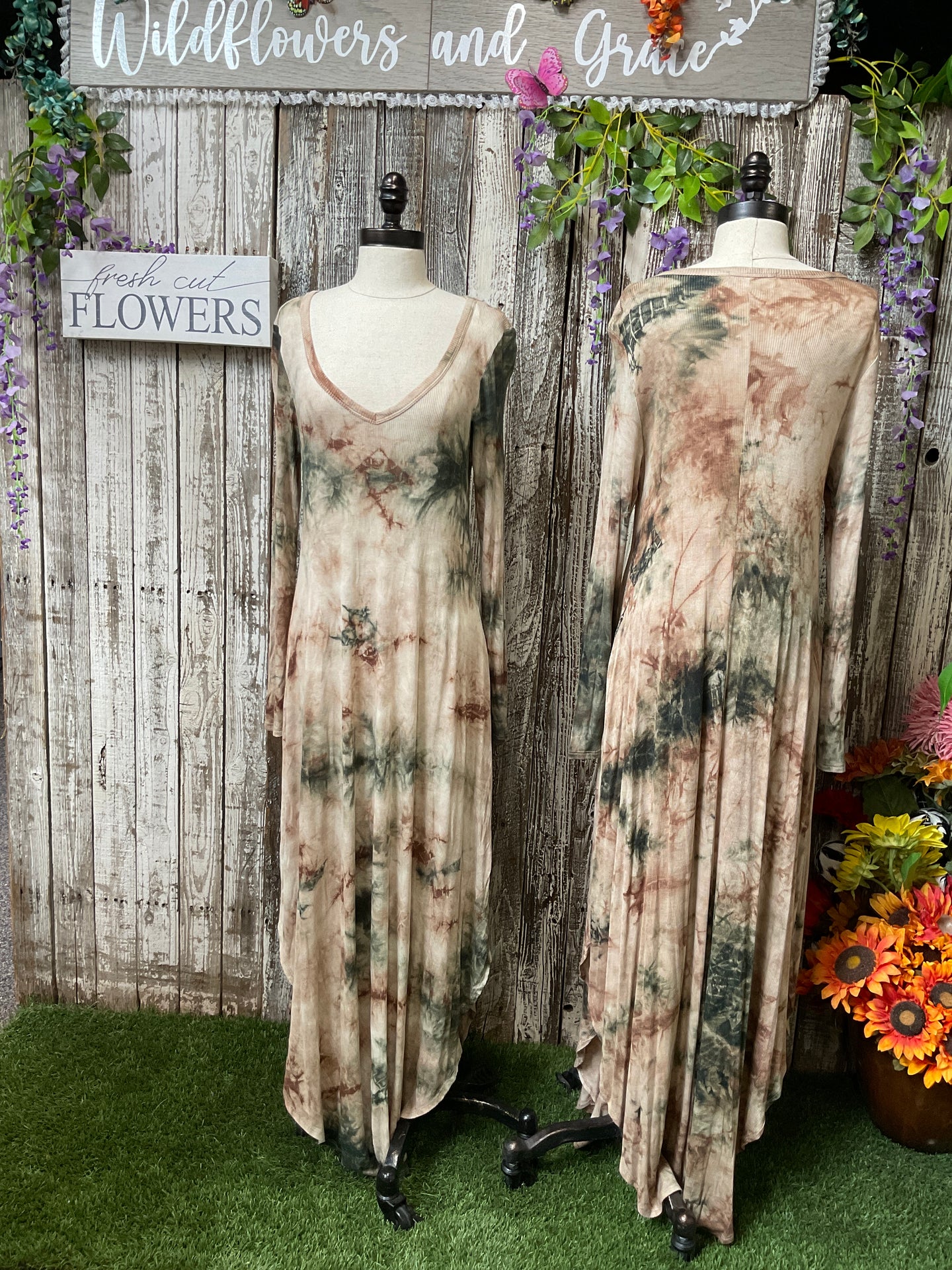 Green Tye Dye Dress