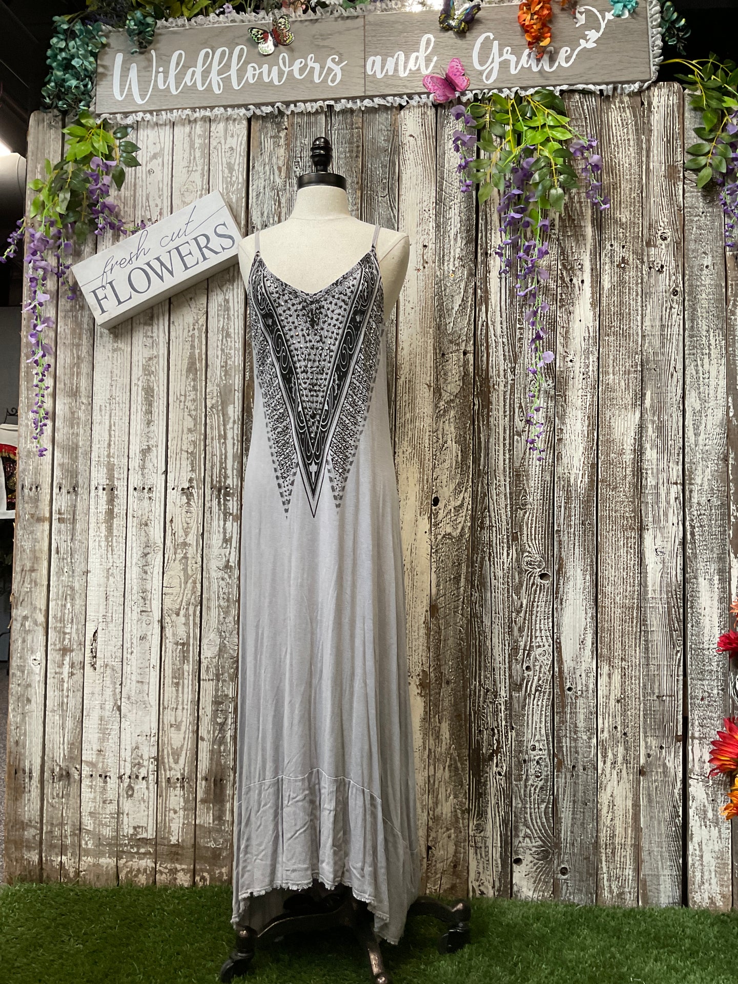 Be Vocal Light Grey High/Low Dress