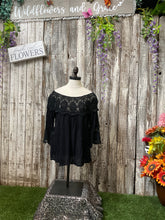 Load image into Gallery viewer, Crochet Laced Off The Shoulder Tunic Top
