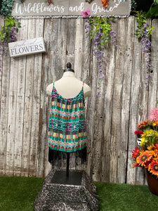 Geos & Tassles Tunic Tank Top