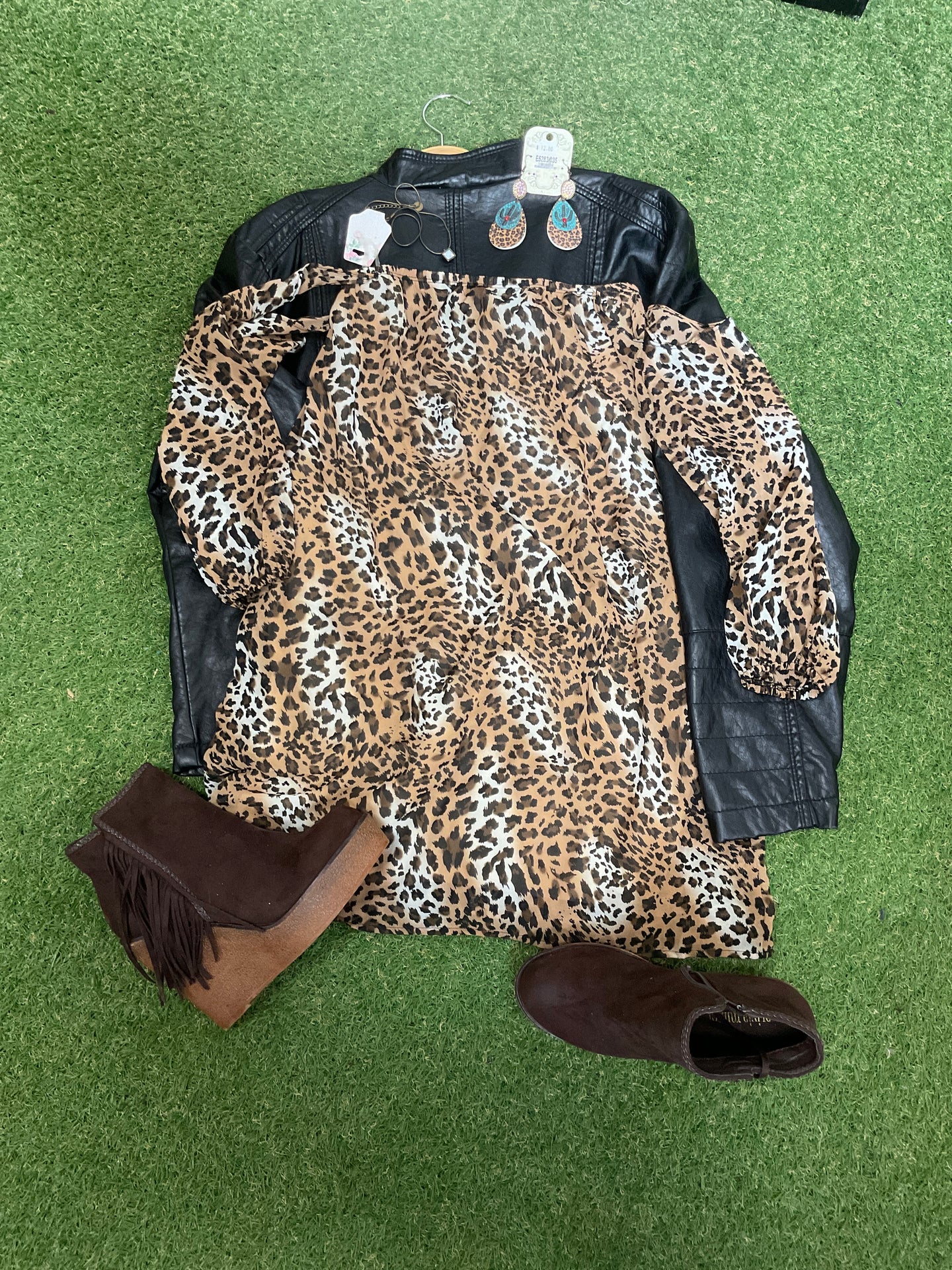 Leopard Off the Shoulder Mini Dress