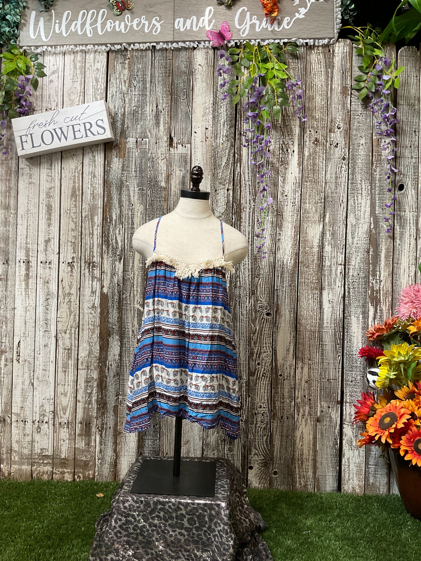 Fringe Lace Bohemian Tunic Tank Top