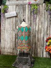 Load image into Gallery viewer, Teal Retro Boho Tank Top
