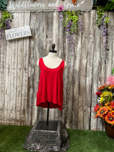 Load image into Gallery viewer, Red Crochet Back Tank Top
