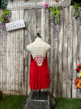 Load image into Gallery viewer, Red Crochet Back Tank Top

