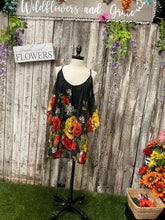 Load image into Gallery viewer, Boho Black Floral Off the Shoulder Tank Top
