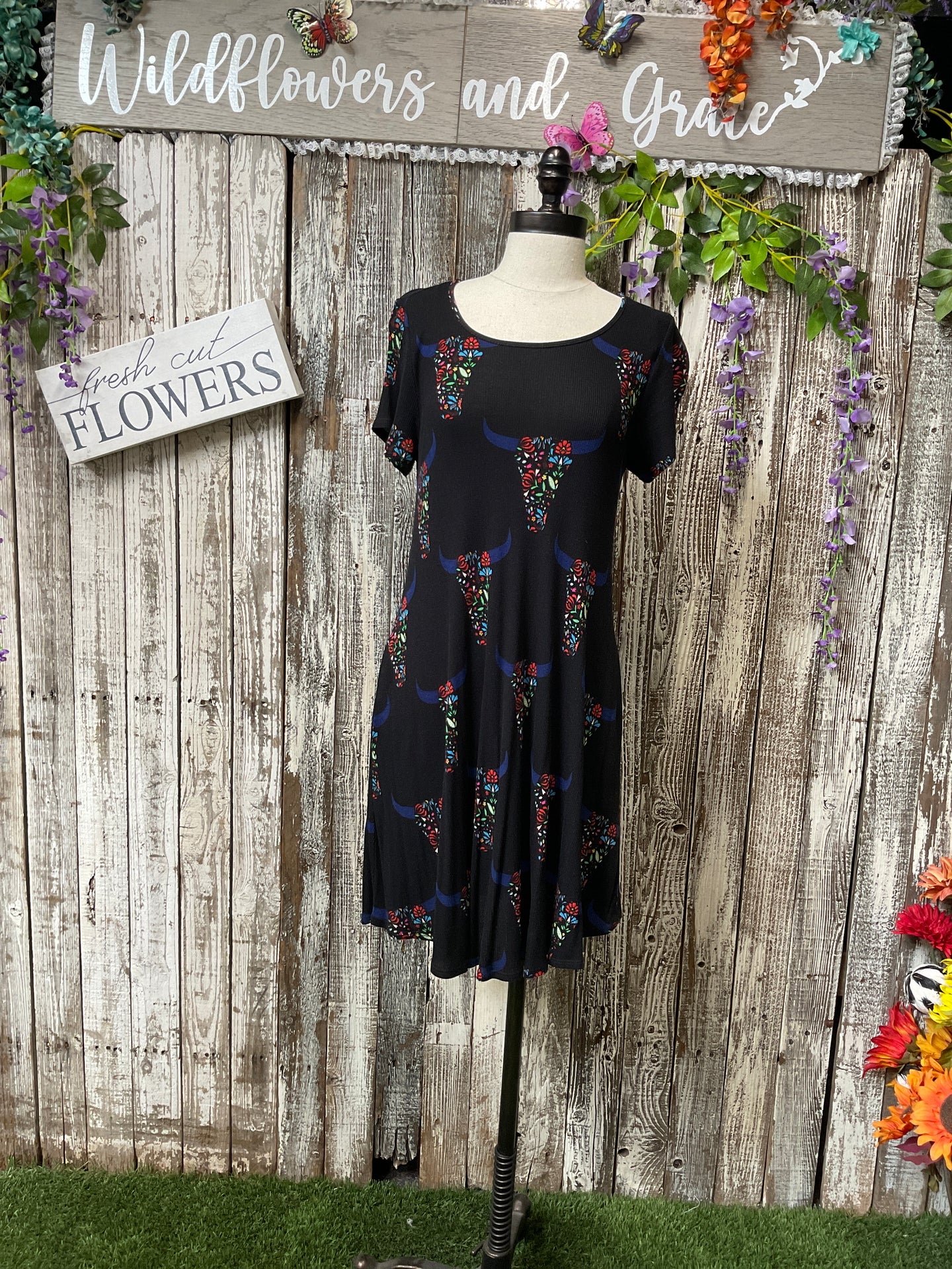 Bulls N Flowers Dress