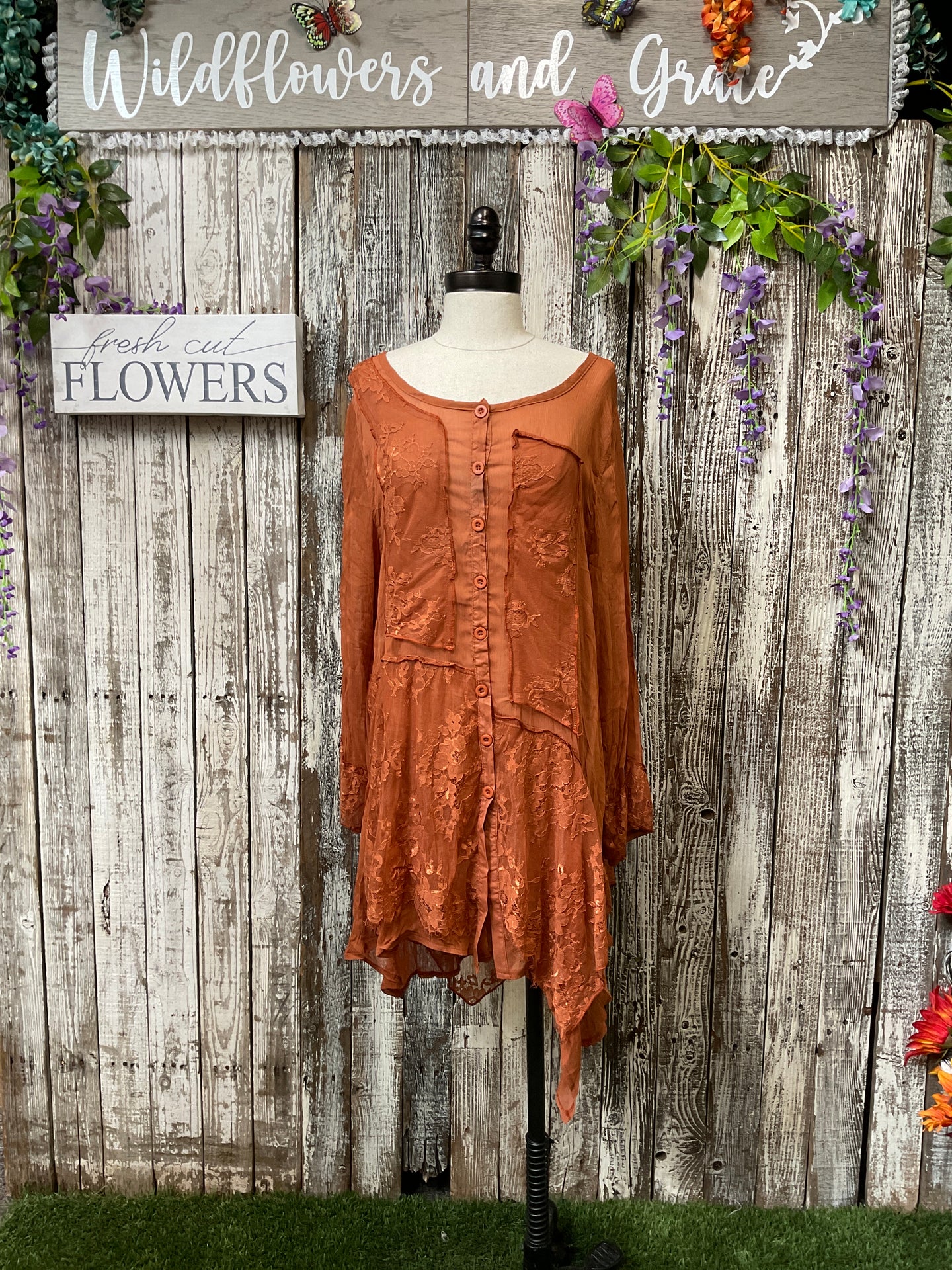 Rusted in Lace Top