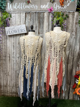 Load image into Gallery viewer, Crochet Laced Flaired Vest
