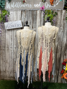 Crochet Laced Flaired Vest