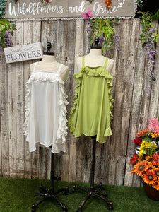 Sheer Ruffles N Slits Top