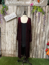 Load image into Gallery viewer, Long Velvet Crush Cardigan
