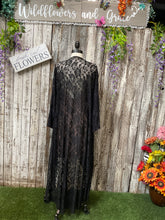 Load image into Gallery viewer, Black All Over Lace Long Kimono
