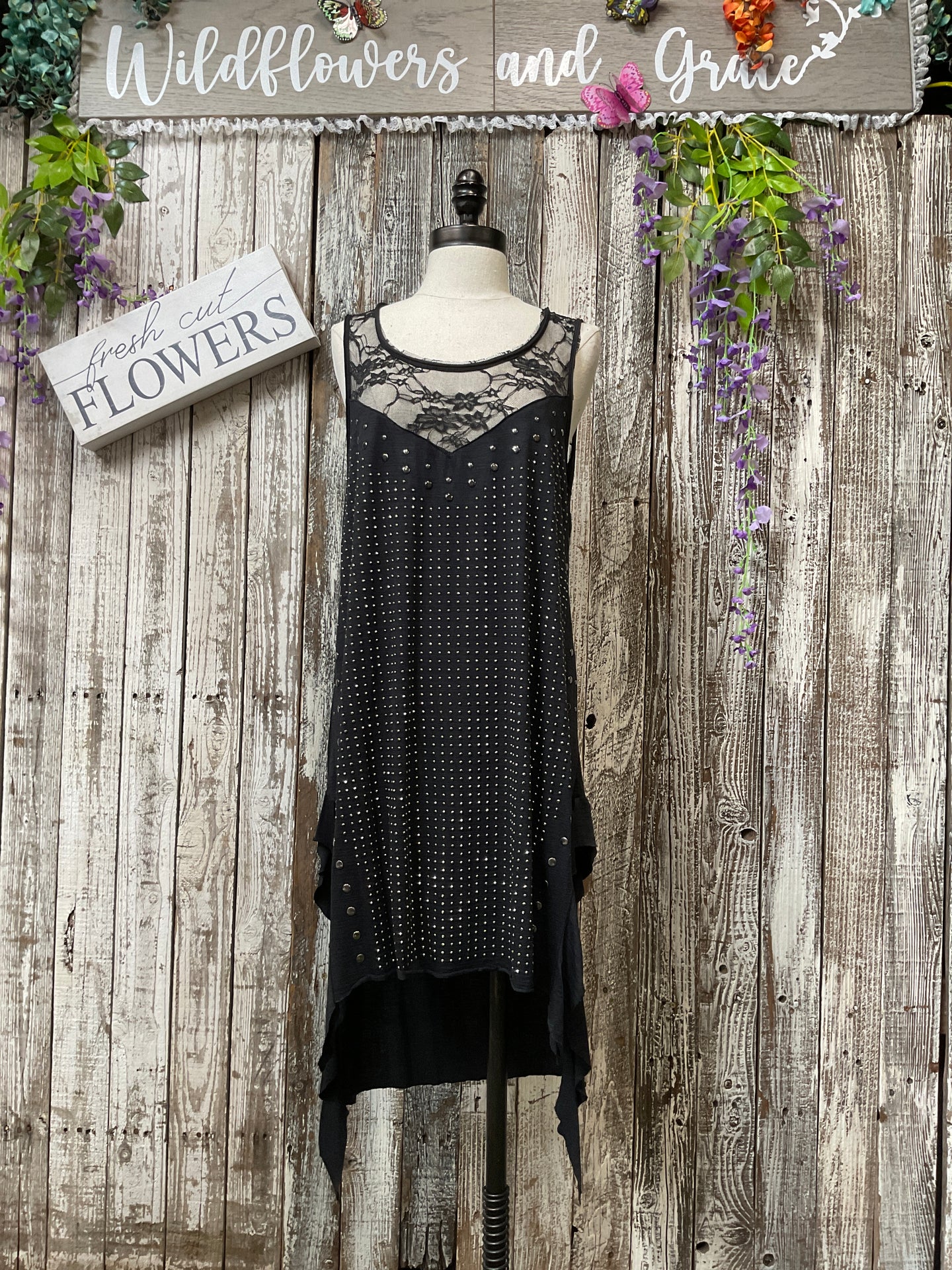 Studded & Laced Top