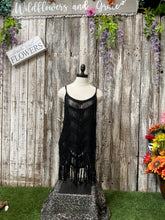 Load image into Gallery viewer, Black Boho Fringe Long Top
