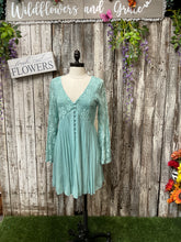 Load image into Gallery viewer, SeaFoam Deep V Short Dress
