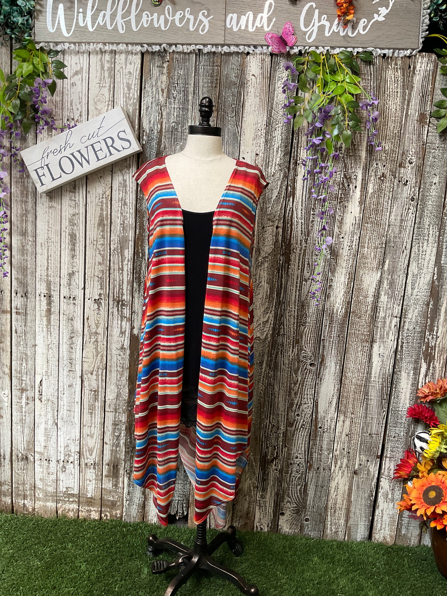 Sunrise Serape Vest Cardigan