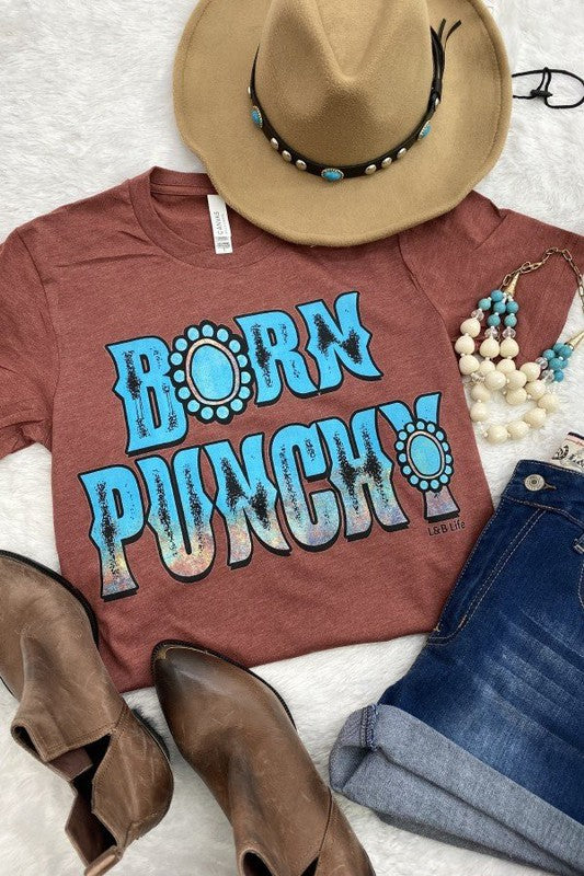 Born Punchy Tee Rust