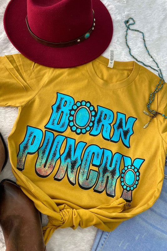 Born Punchy Tee Mustard